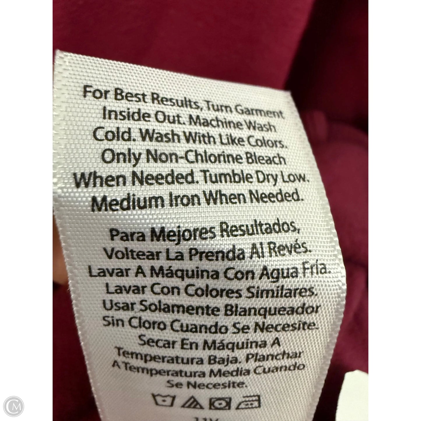 Sweatshirt Hoodie By Time And Tru In Maroon, Size: L