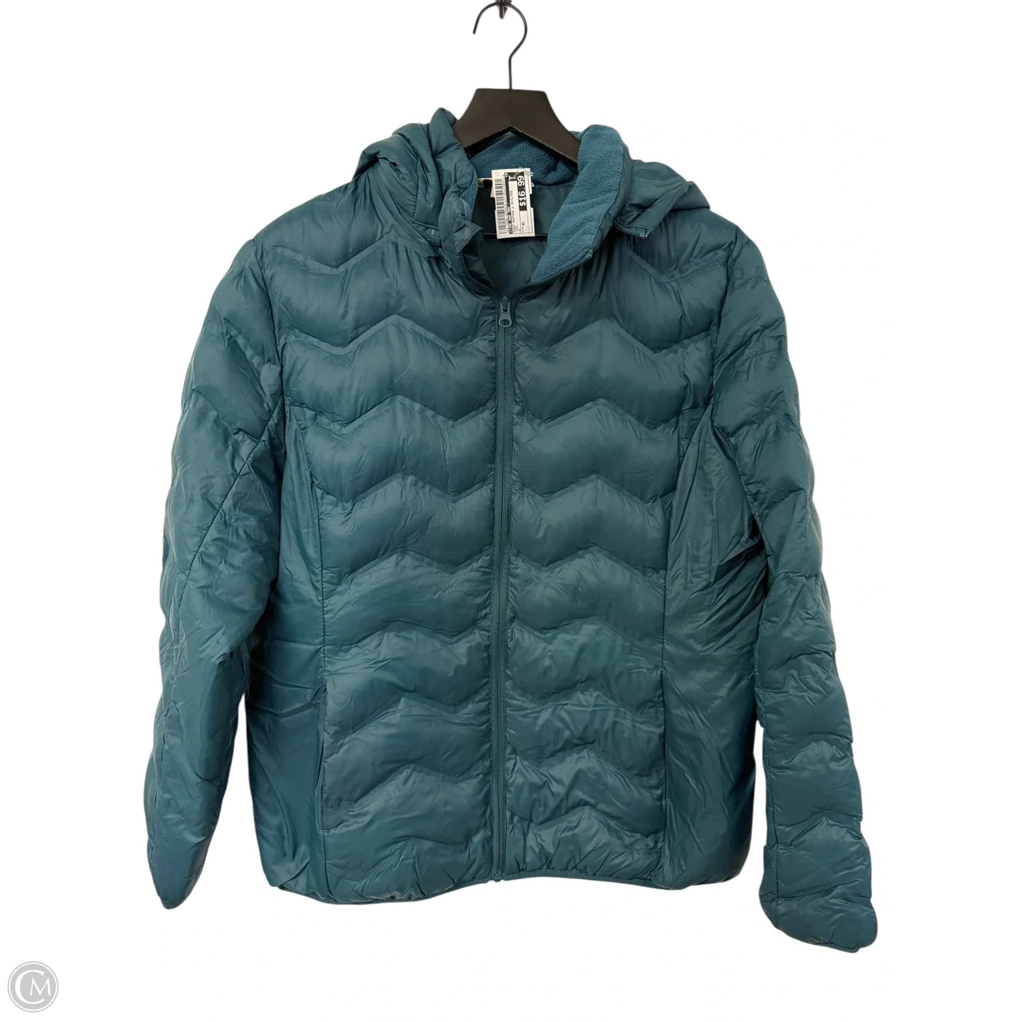 Coat Puffer & Quilted By Time And Tru In Teal, Size: Xl