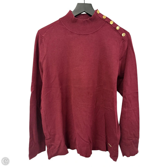 Sweater By Calvin Klein In Maroon, Size: L