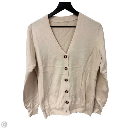 Sweater Cardigan By Cme In Tan, Size: L