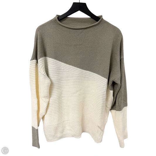 Sweater By Cme In Cream & Grey, Size: L