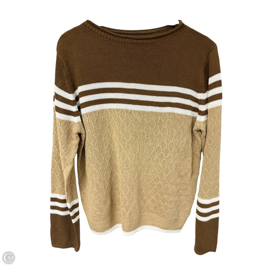 Sweater By Cme In Brown & Tan, Size: Xl