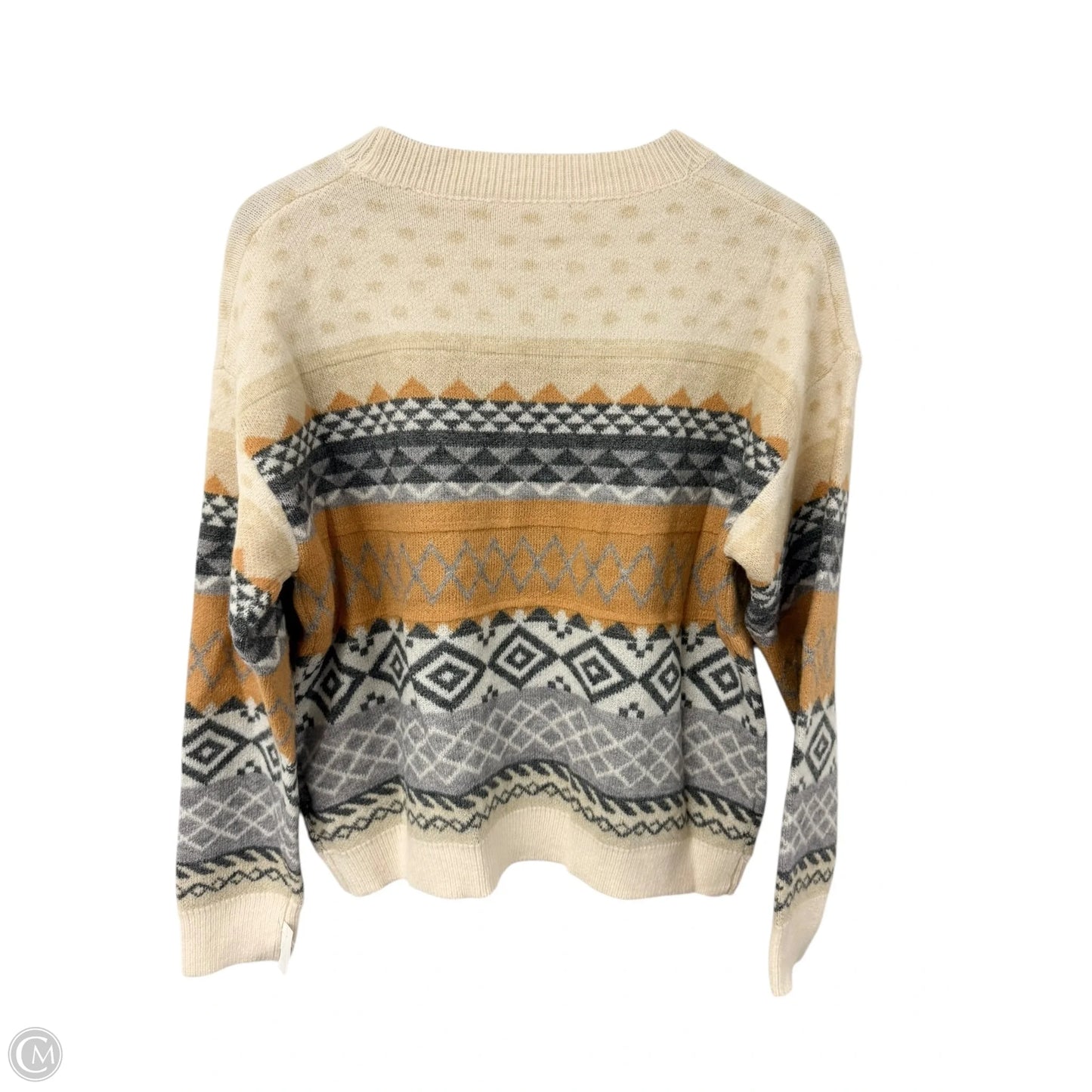 Sweater By Cme In Grey & Tan, Size: L