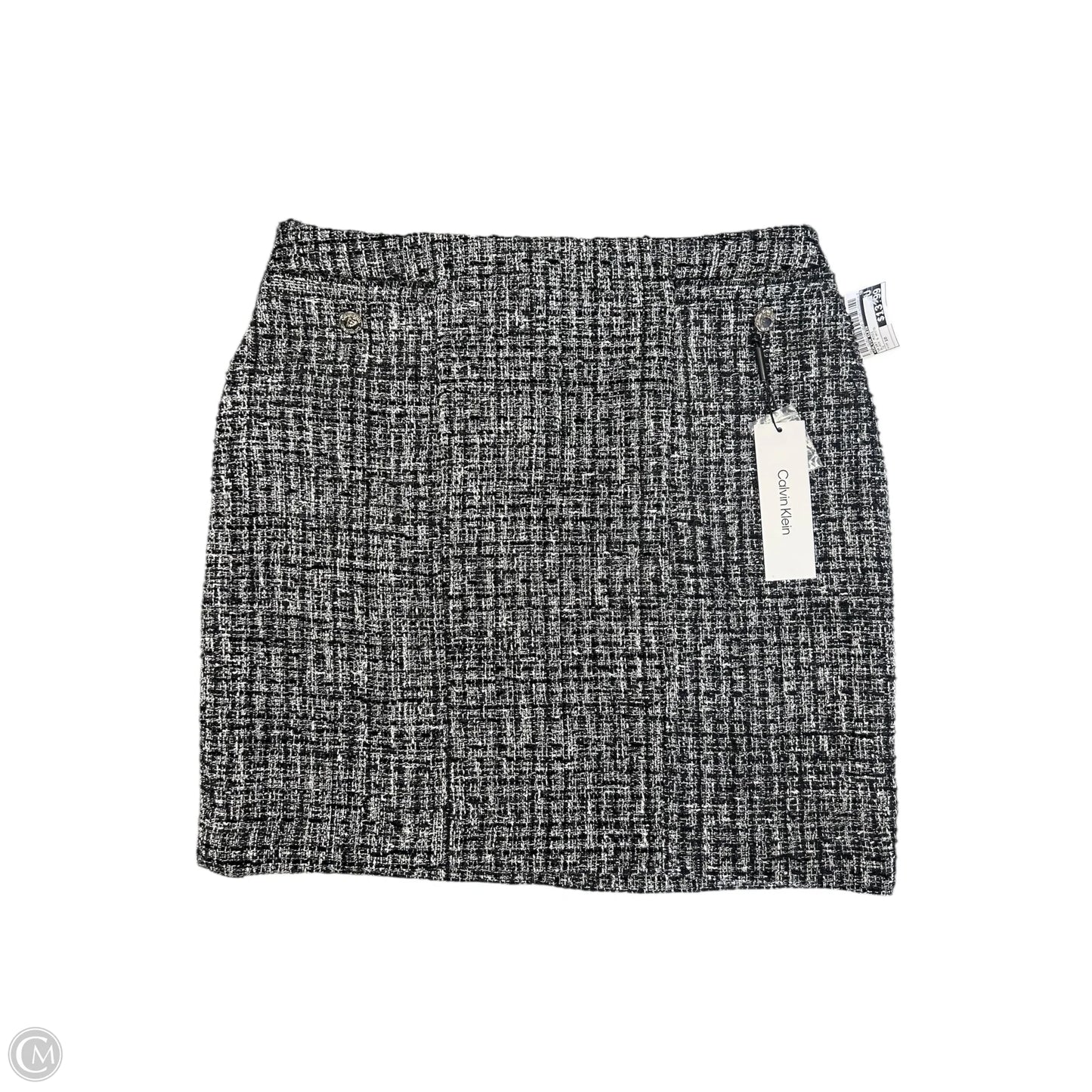 Skirt Midi By Calvin Klein In Black & White, Size: 10