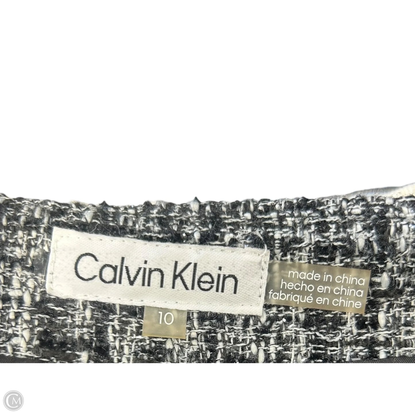 Skirt Midi By Calvin Klein In Black & White, Size: 10