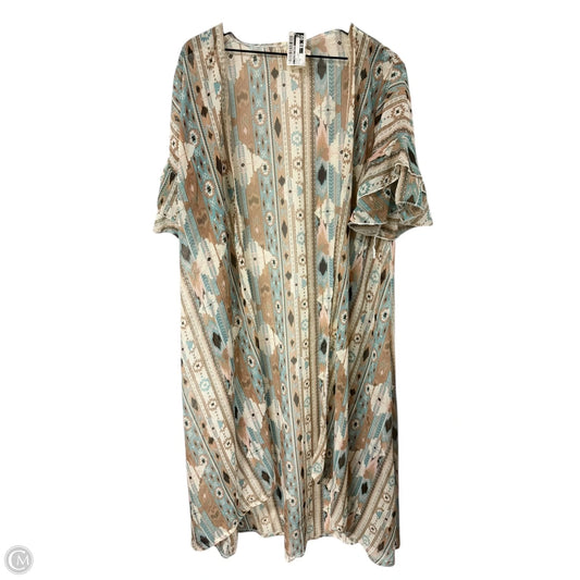 Kimono By Clothes Mentor In Brown & Green, Size: Xl