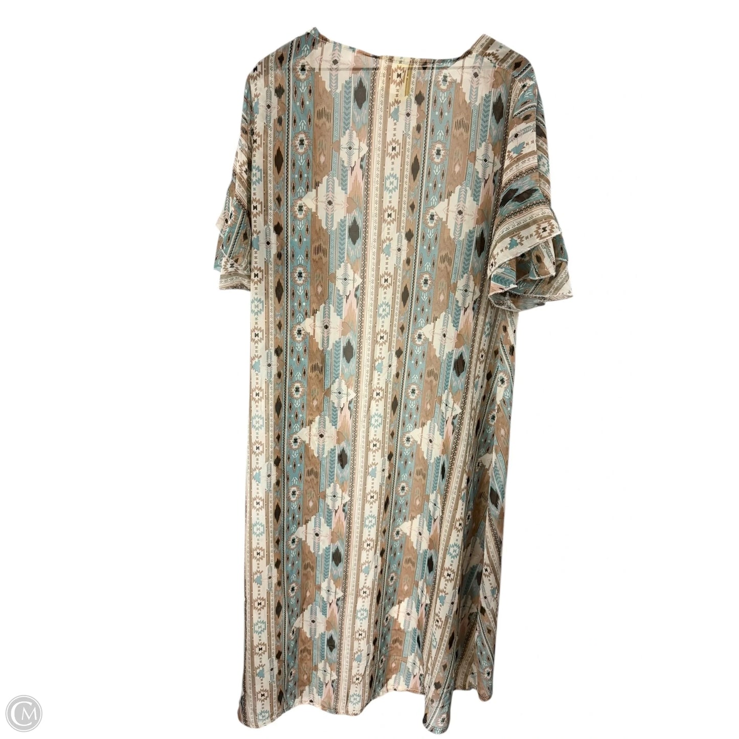 Kimono By Clothes Mentor In Brown & Green, Size: Xl