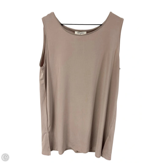 Top Sleeveless By Zenana In Tan, Size: L