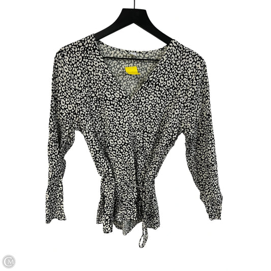 Top Long Sleeve By Old Navy In Black & Cream, Size: S
