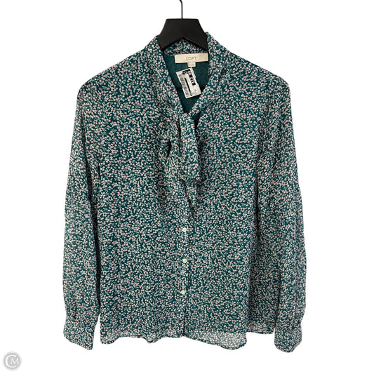Top Long Sleeve By Loft In Teal, Size: Xs