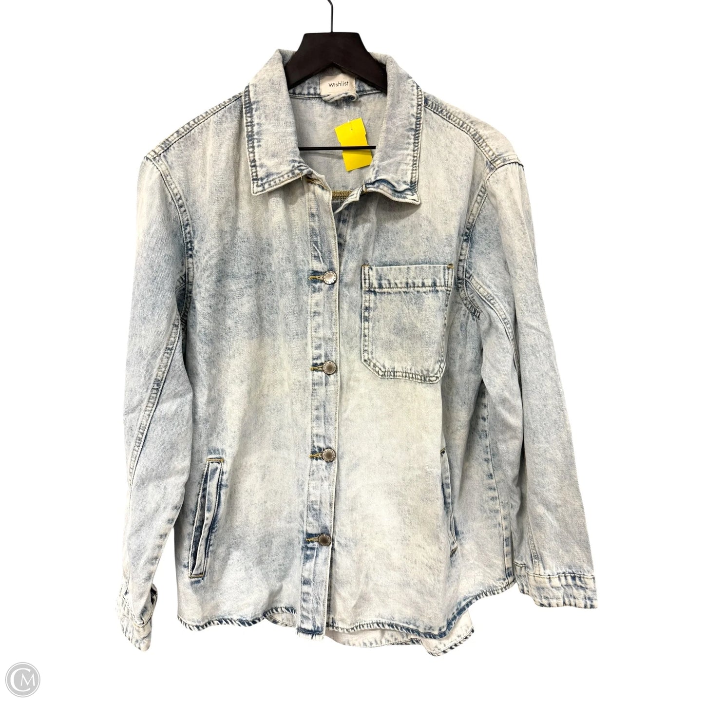 Jacket Shirt By Wishlist In Blue Denim, Size: S