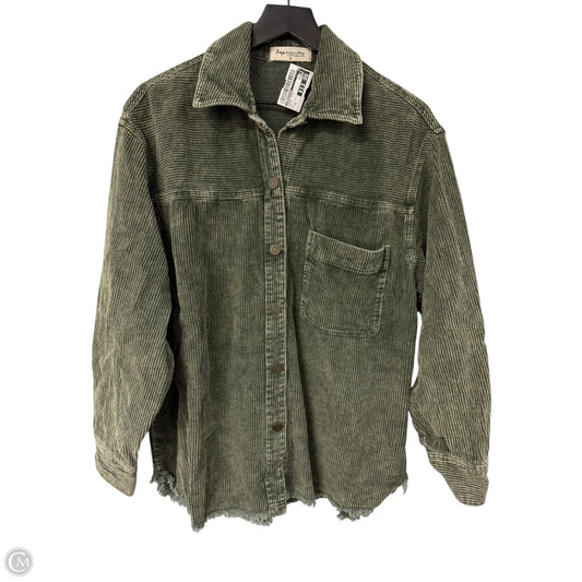 Jacket Shirt By Impressions In Green, Size: M