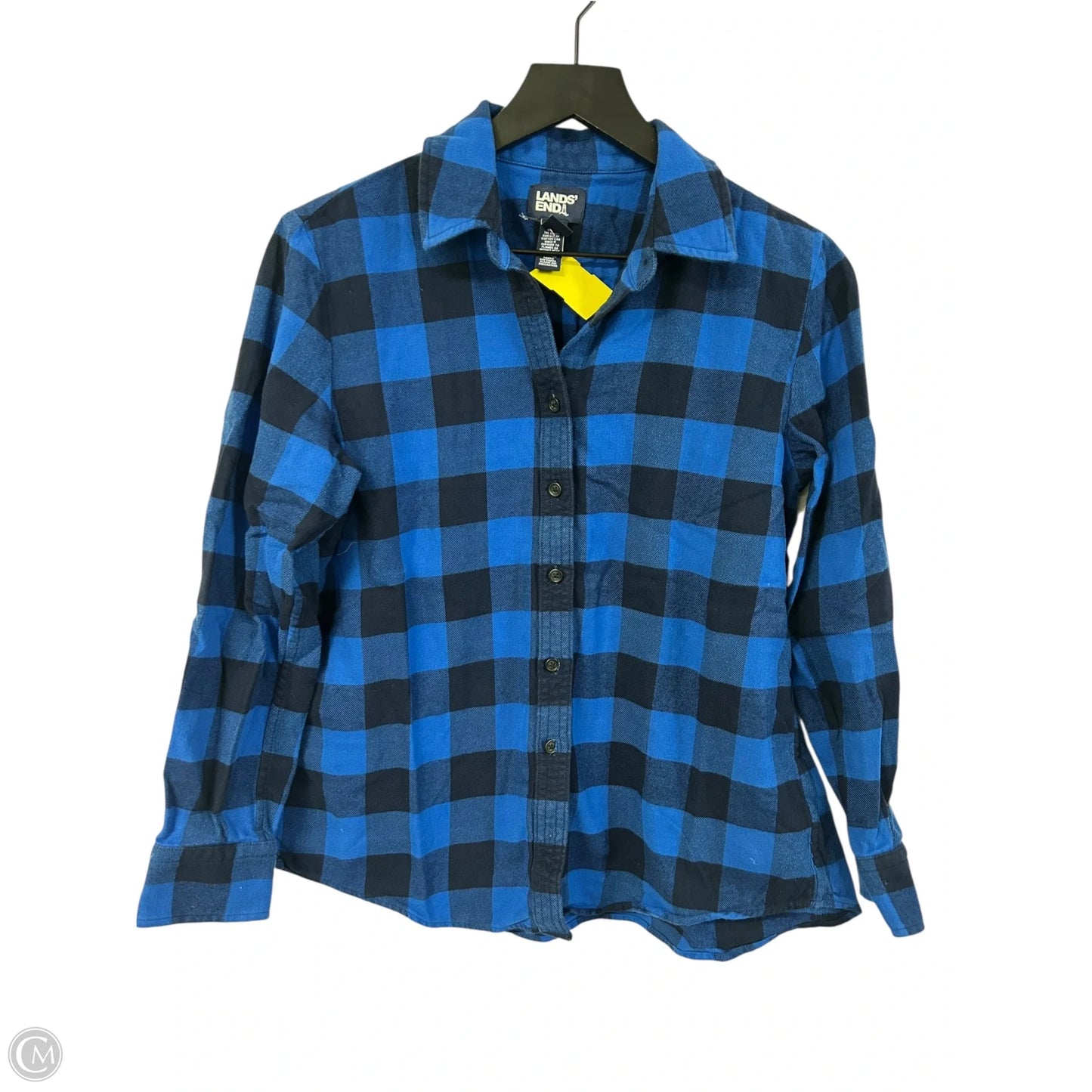 Blouse Long Sleeve By Lands End In Blue, Size: Mp