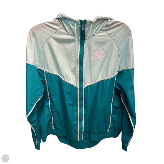 Jacket Windbreaker By Nike In Blue, Size: L