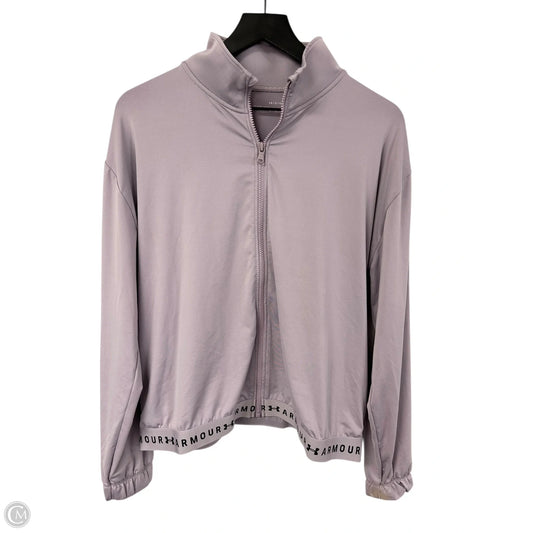 Athletic Top Long Sleeve Collar By Under Armour In Purple, Size: L