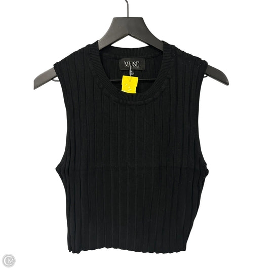 Top Sleeveless By Muse In Black, Size: L