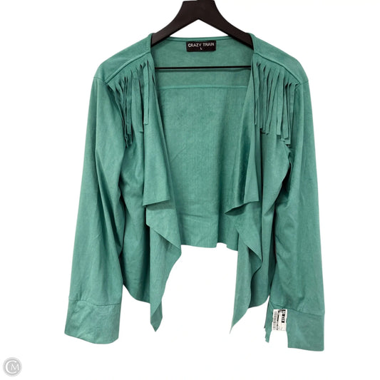 Top Long Sleeve By Crazy Train In Green, Size: L