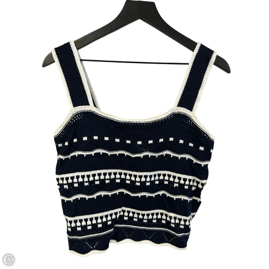Top Sleeveless By Leela & Lavender In Blue & White, Size: M