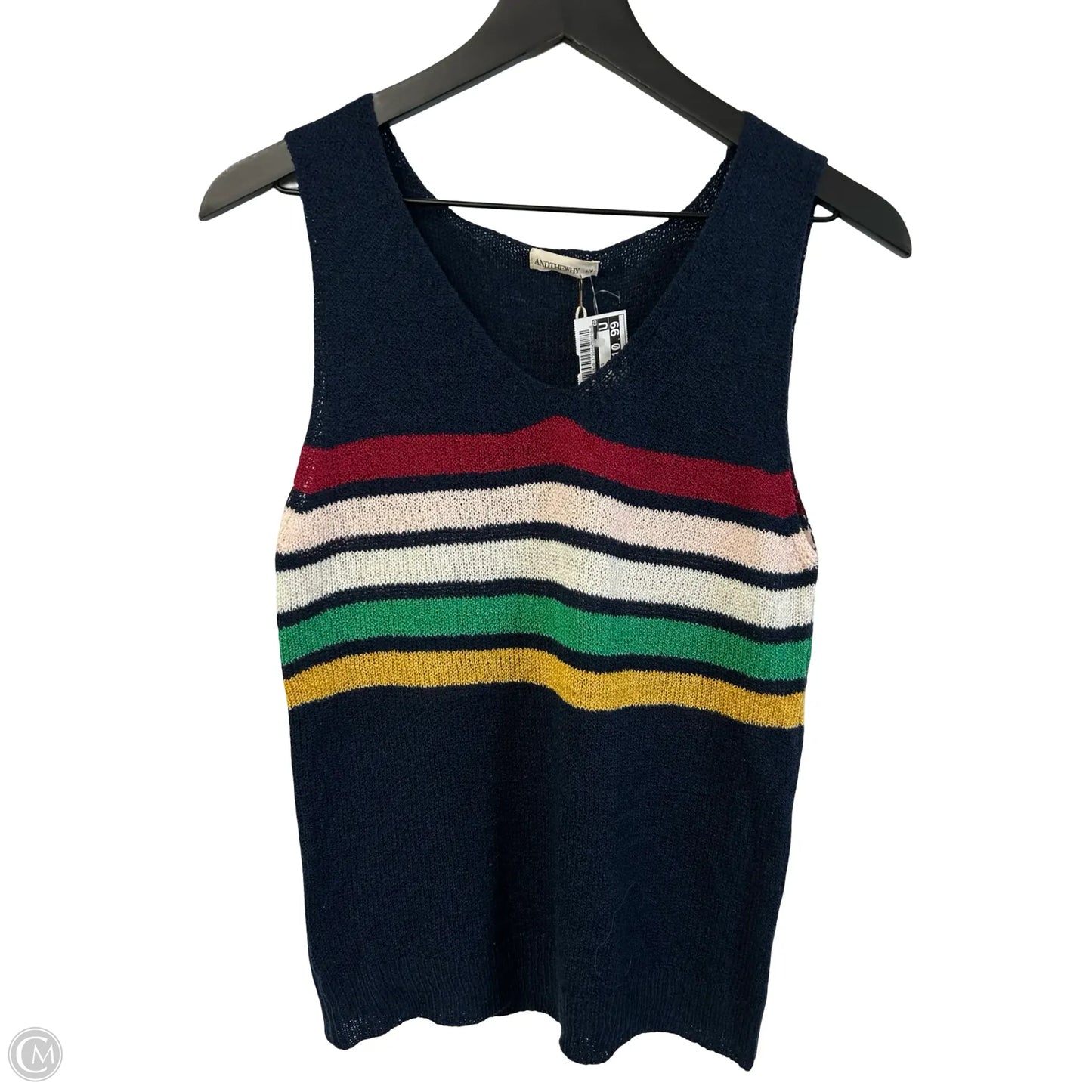 Top Sleeveless By Andthewhy In Blue, Size: M