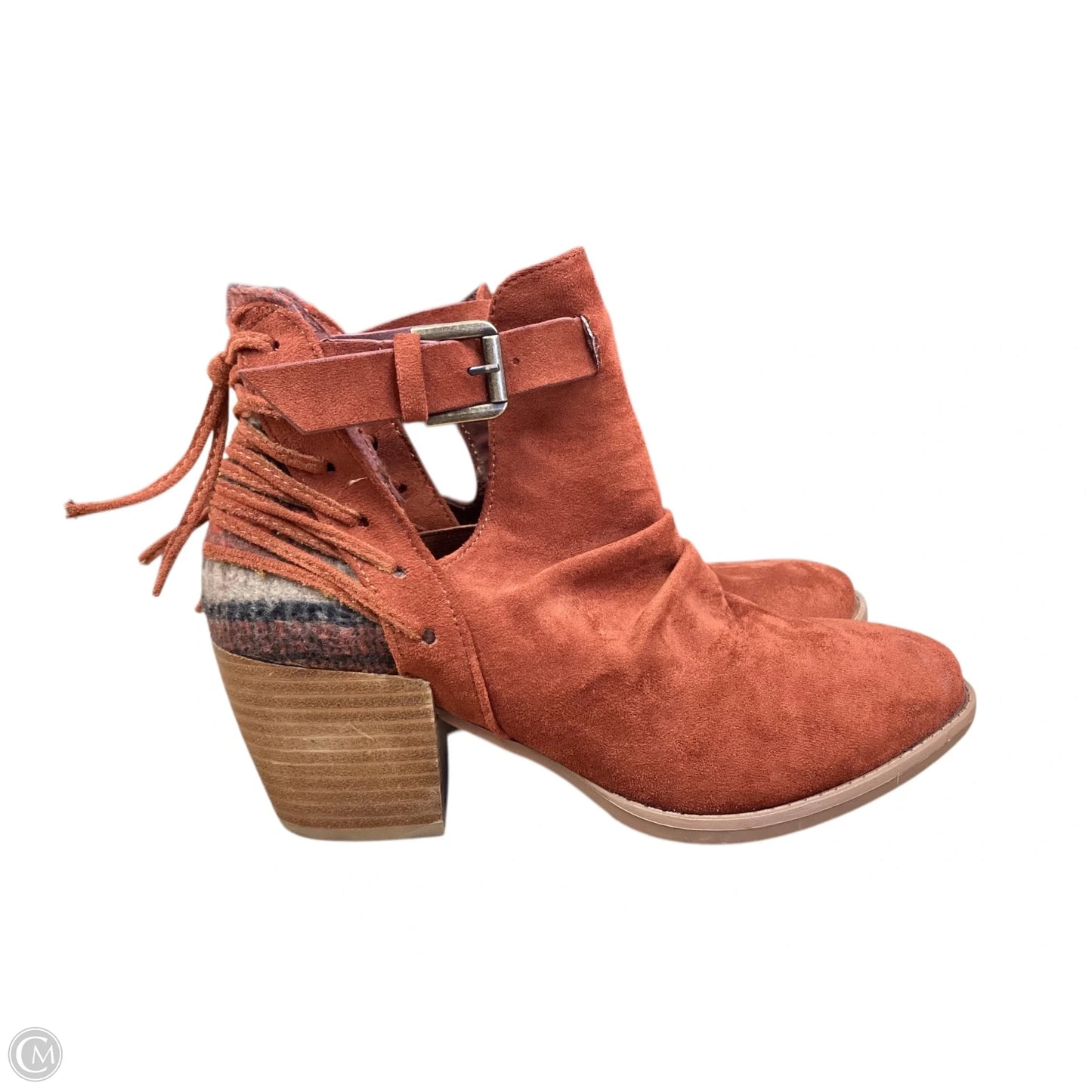 Boots Ankle Heels By Very G In Orange, Size: 9