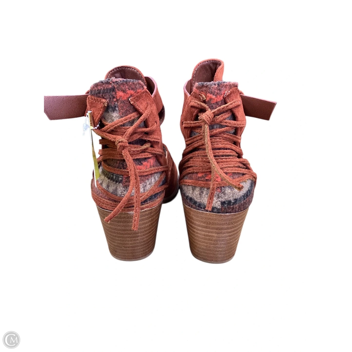 Boots Ankle Heels By Very G In Orange, Size: 9