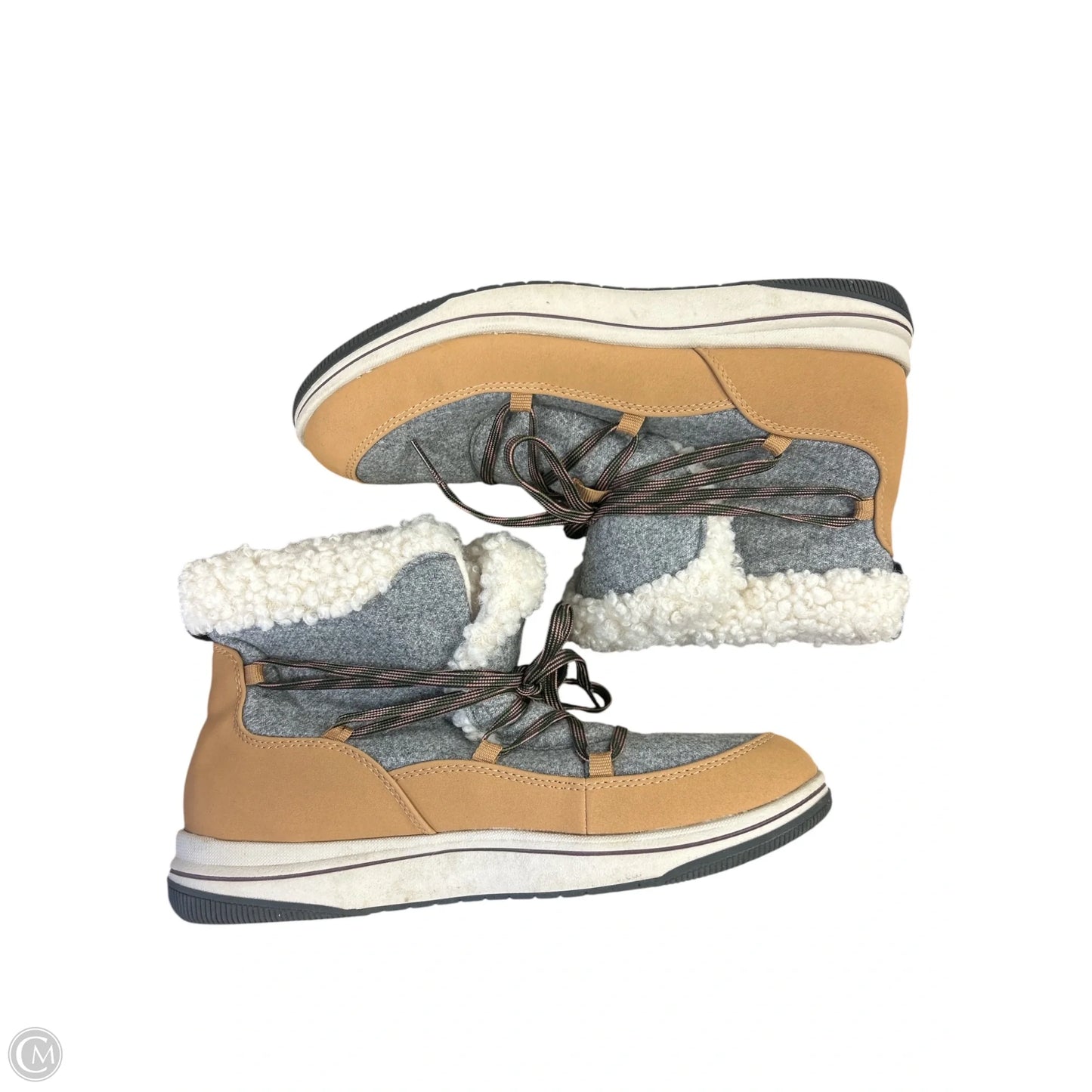 Boots Snow By Clarks In Brown & Grey, Size: 8.5