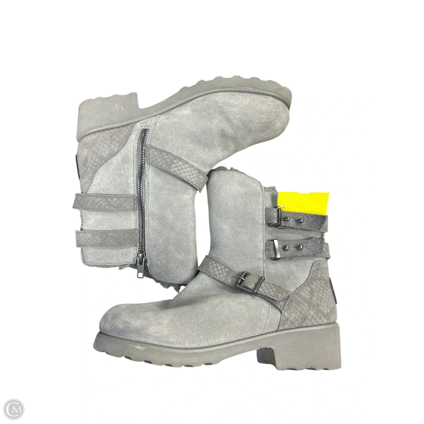 Boots Mid-calf Flats By Bearpaw In Grey, Size: 7