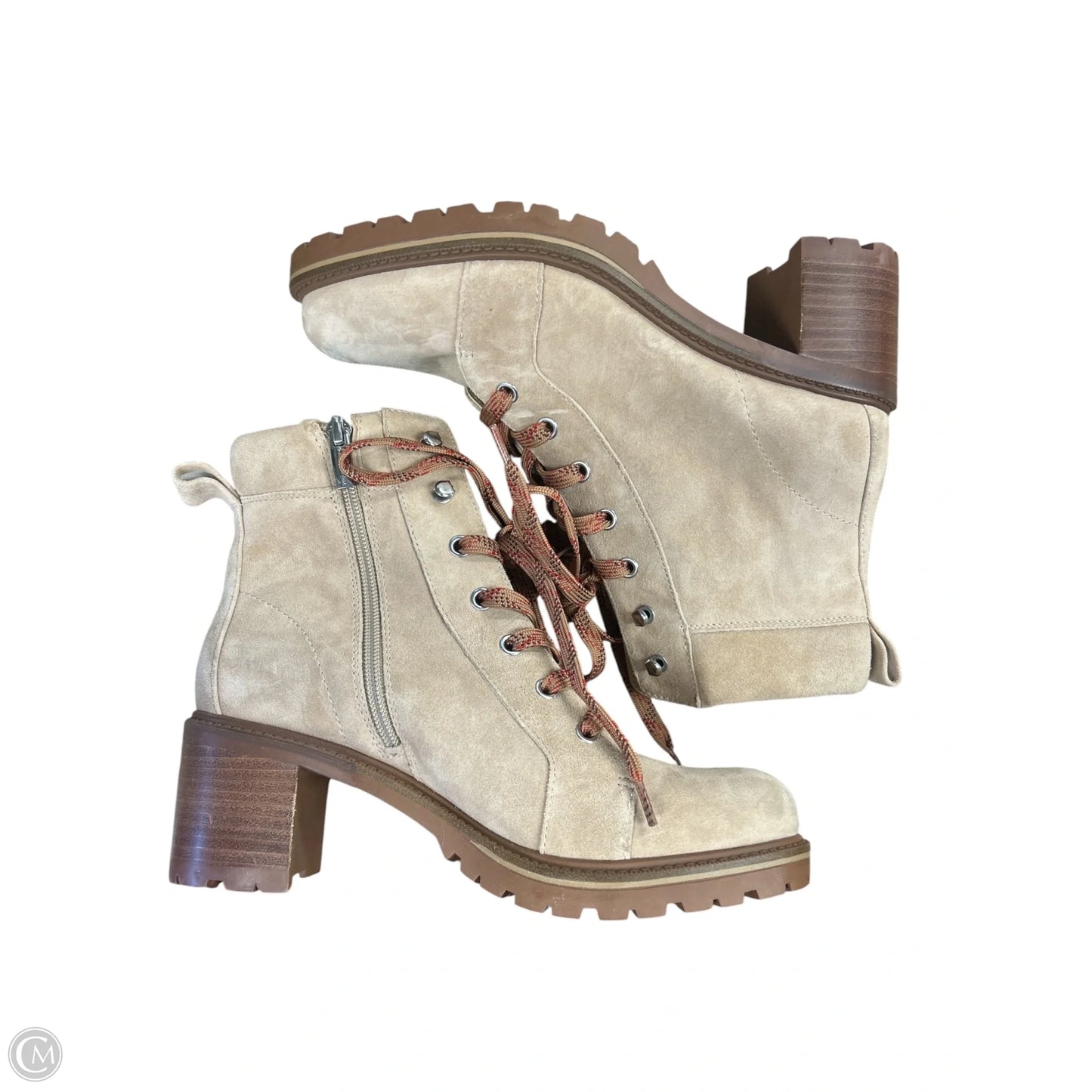 Boots Ankle Heels By Vince Camuto In Beige, Size: 7.5