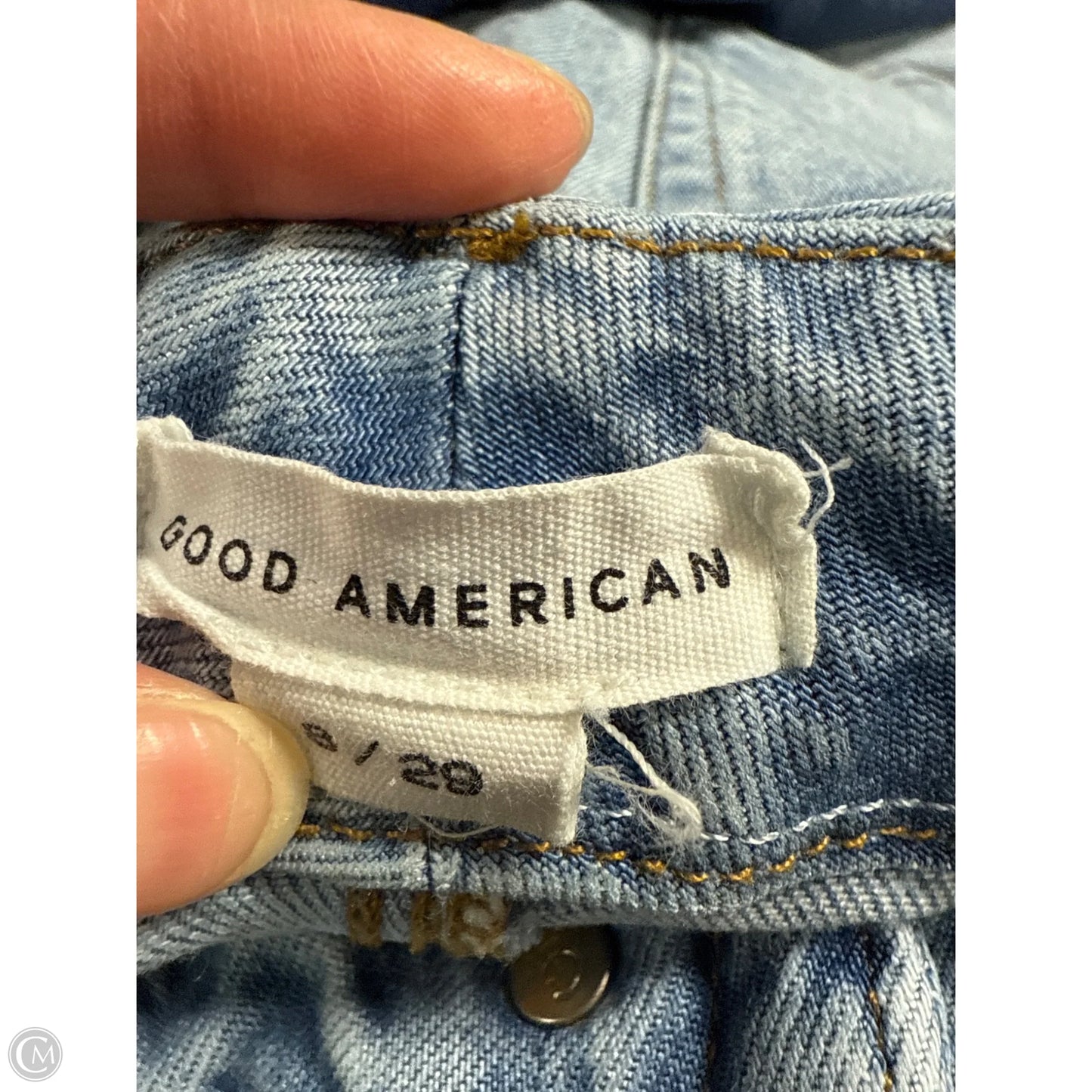Jeans Straight By Good American In Blue Denim, Size: 8