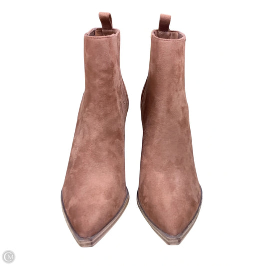 Boots Ankle Heels By Clothes Mentor In Bronze, Size: 6.5