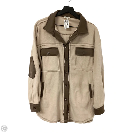 Jacket Shirt By La Miel In Brown & Tan, Size: M