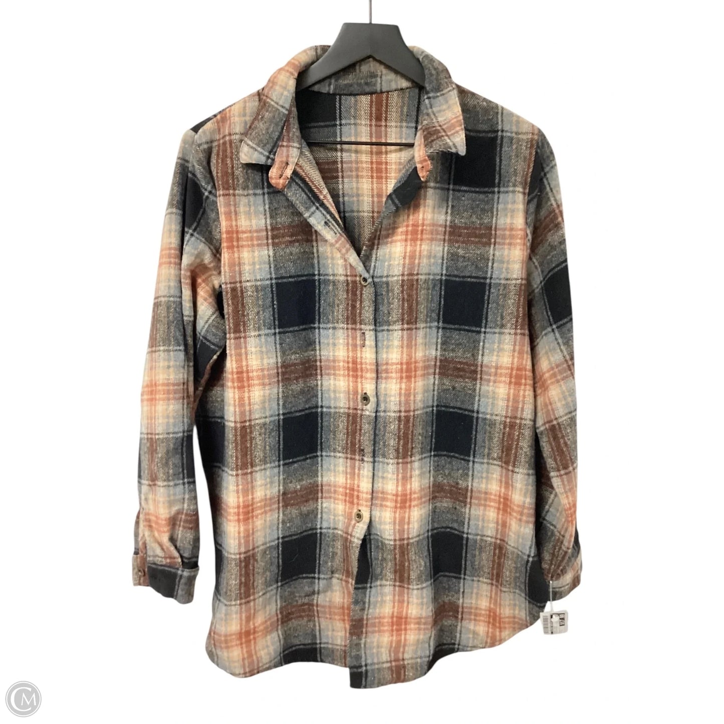 Jacket Shirt By Clothes Mentor In Plaid Pattern, Size: L