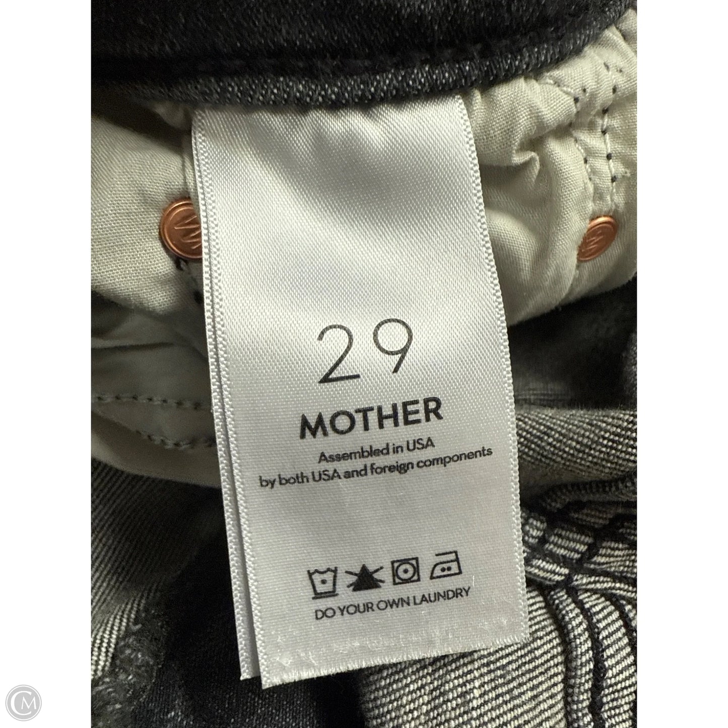 Jeans Straight By Mother In Black Denim, Size: 8