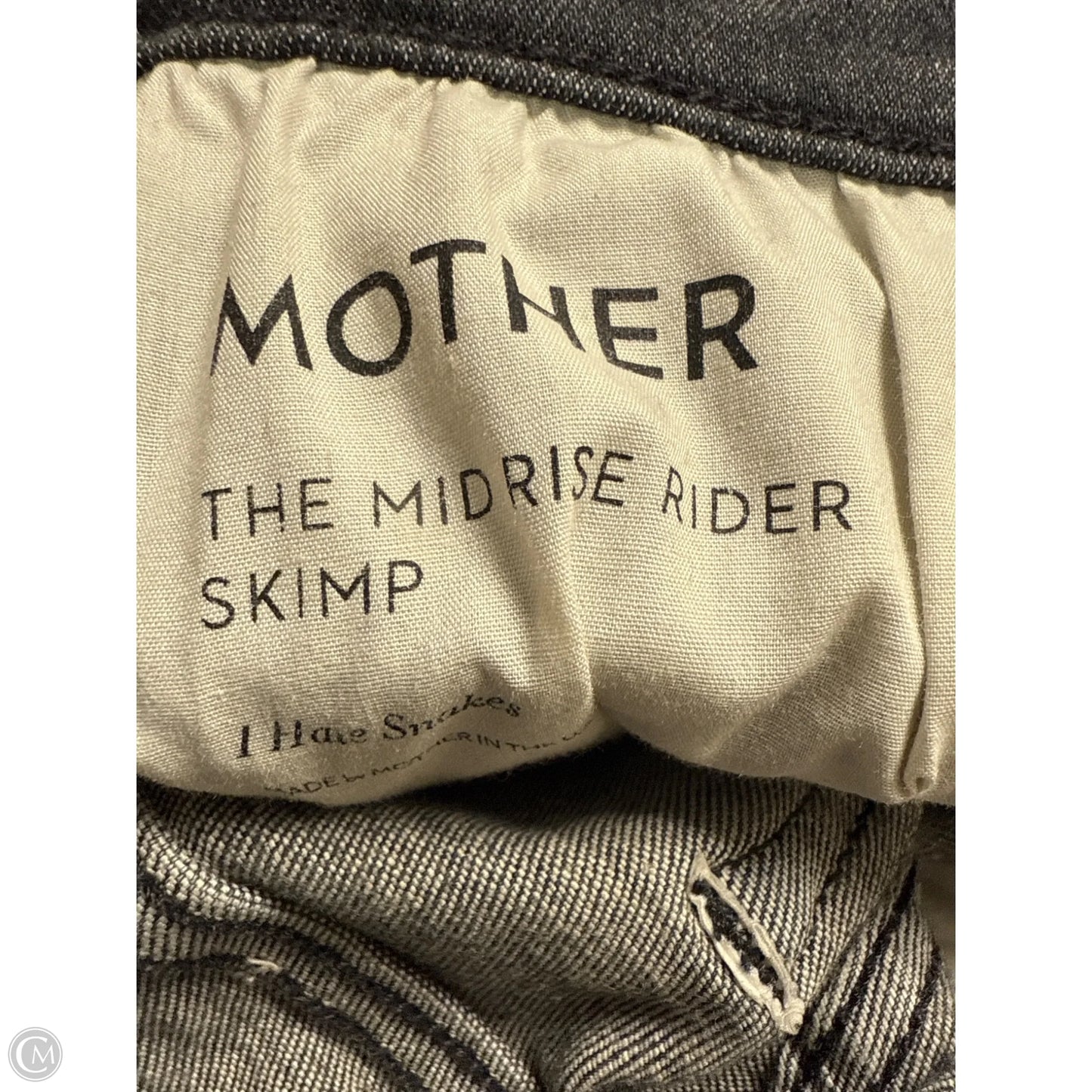 Jeans Straight By Mother In Black Denim, Size: 8