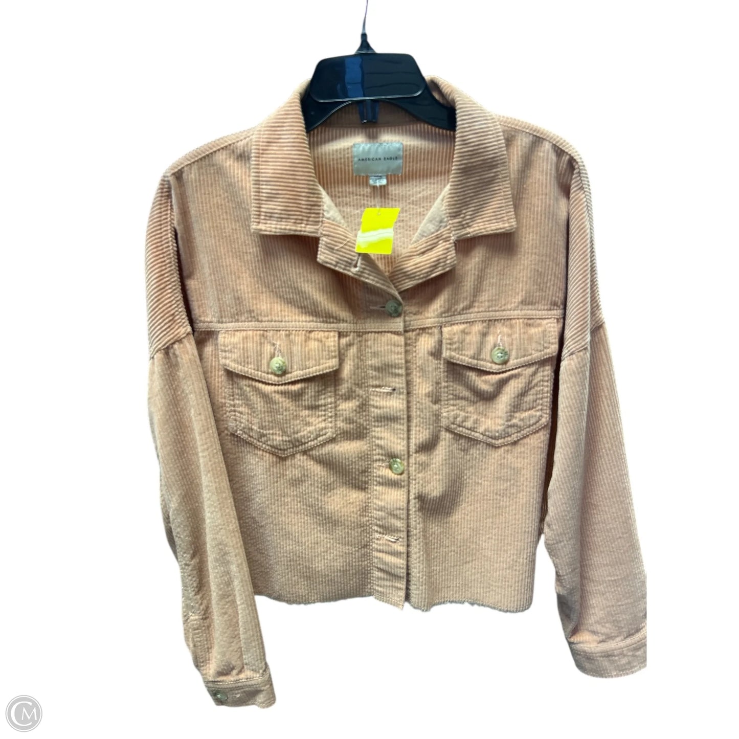 Jacket Shirt By American Eagle In Orange, Size: M