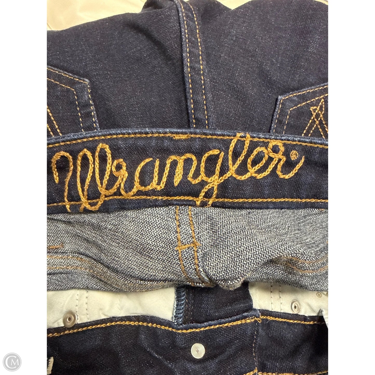 Jeans Boot Cut By Wrangler In Blue Denim, Size: 4