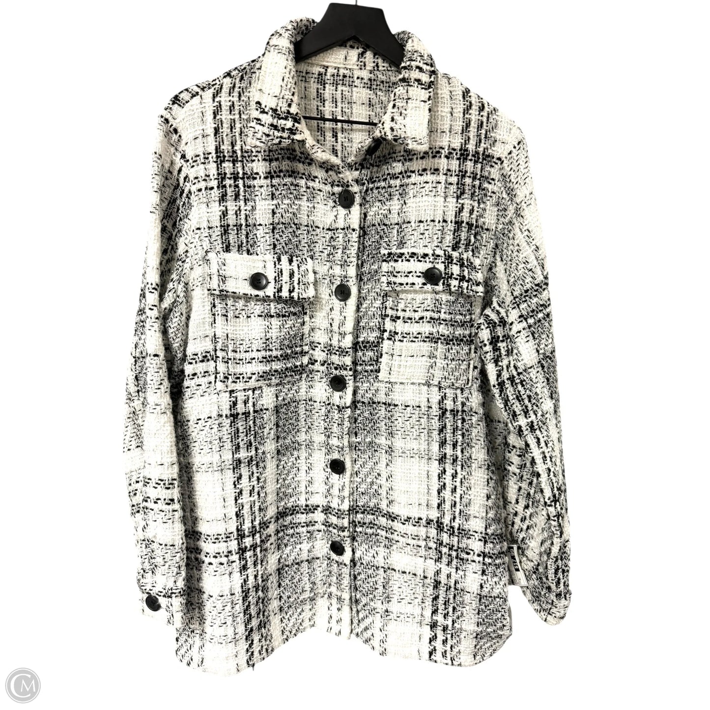 Jacket Shirt By Clothes Mentor In Black & White, Size: Xl