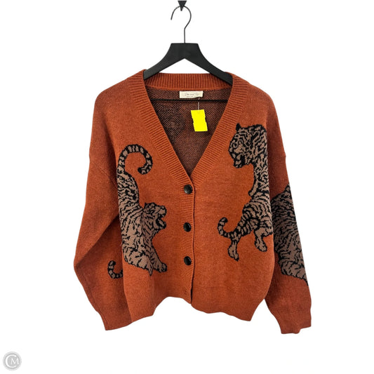 Sweater Cardigan By Doe & Rae In Orange, Size: M