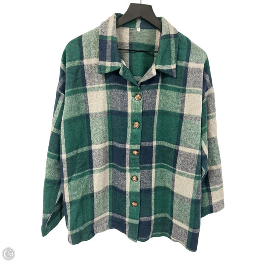 Jacket Shirt By Cme In Green & Grey, Size: Xl
