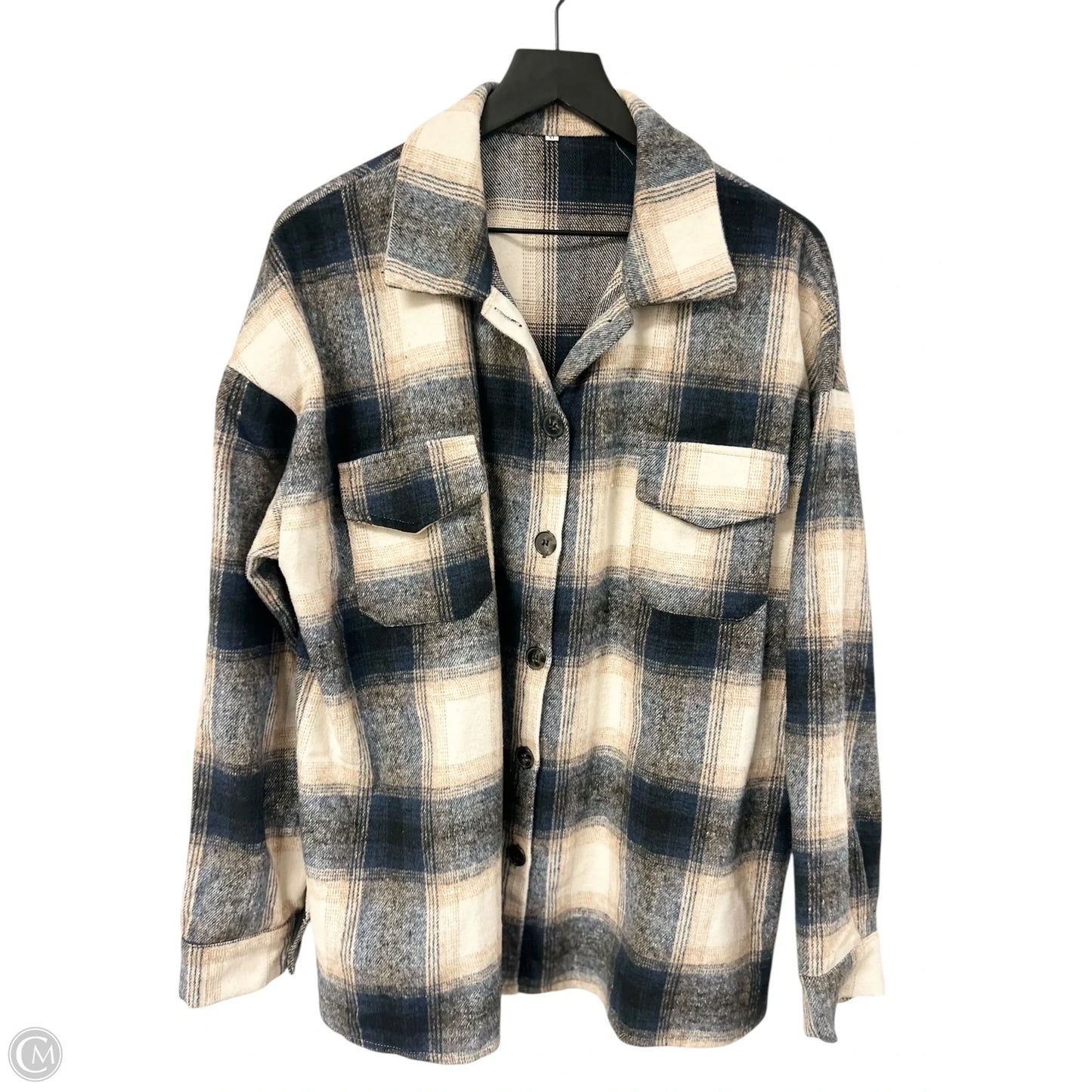 Jacket Shirt By Cme In Blue & Tan, Size: Xl
