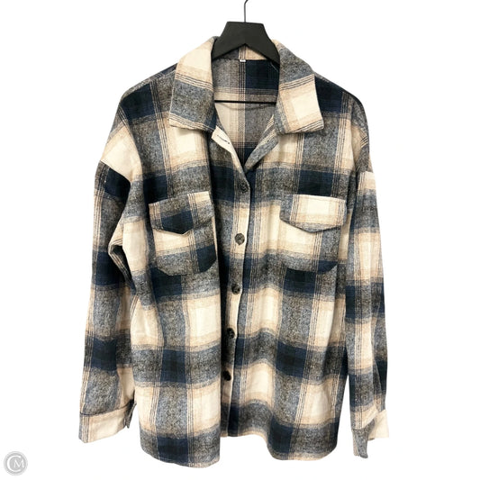 Jacket Shirt By Cme In Blue & Tan, Size: Xl