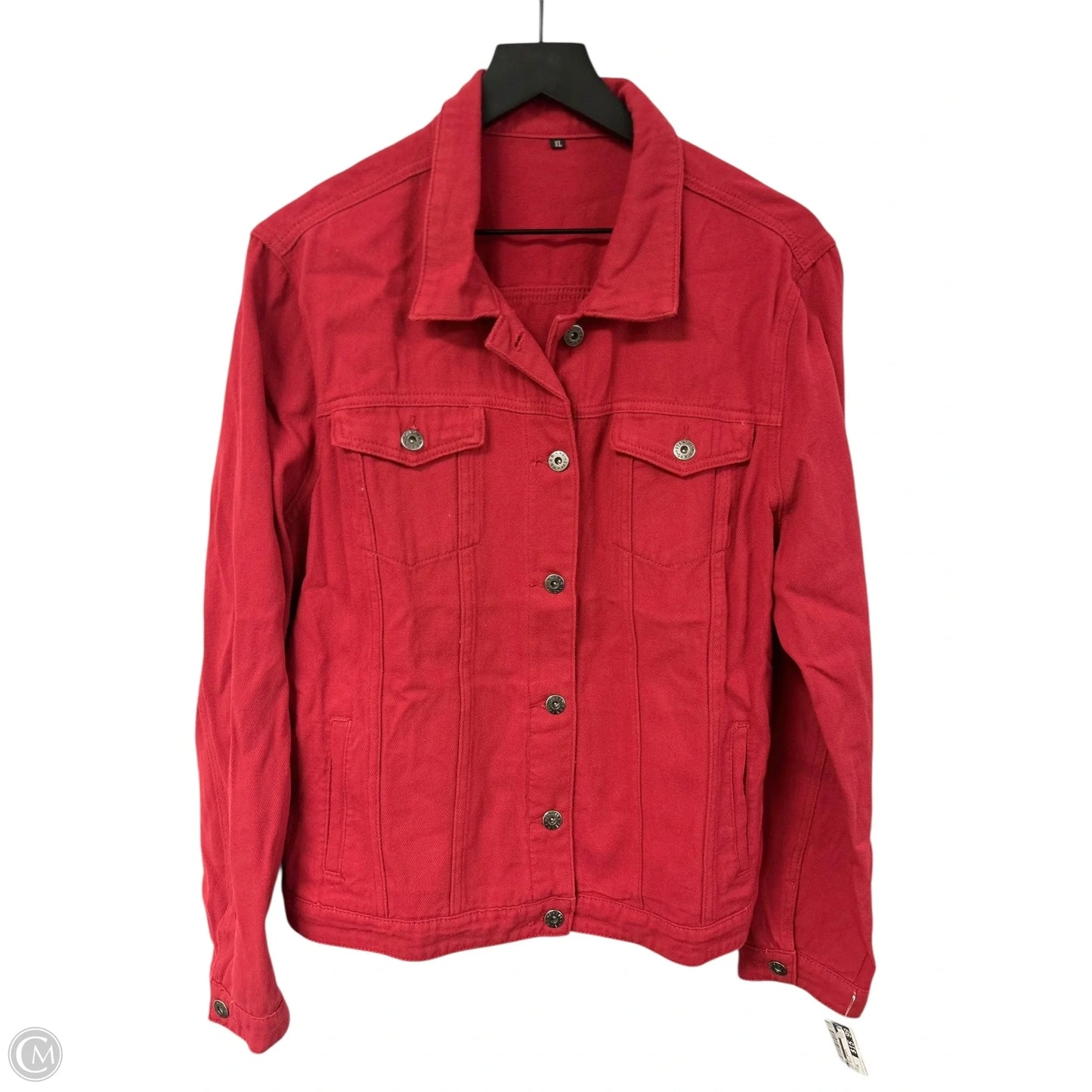 Jacket Denim By Cme In Red Denim, Size: Xl