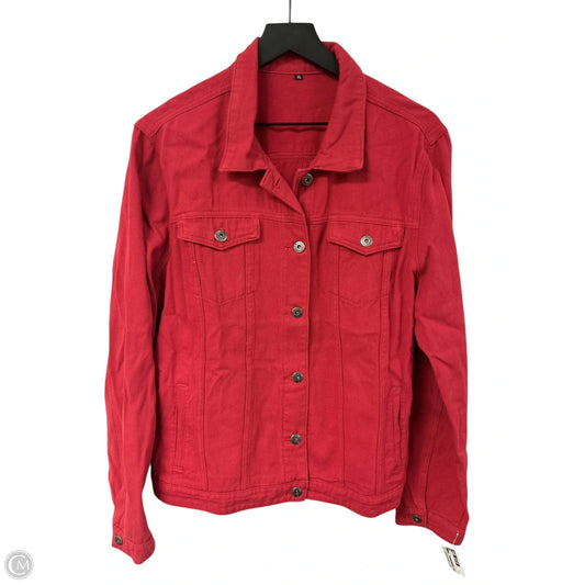 Jacket Denim By Cme In Red Denim, Size: Xl