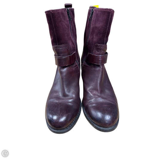 Boots Ankle Heels By Clarks In Purple, Size: 8