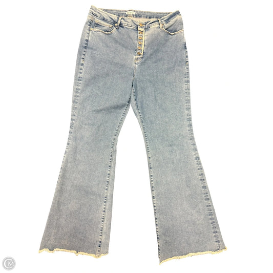 Jeans Flared By Good American In Blue Denim, Size: 18