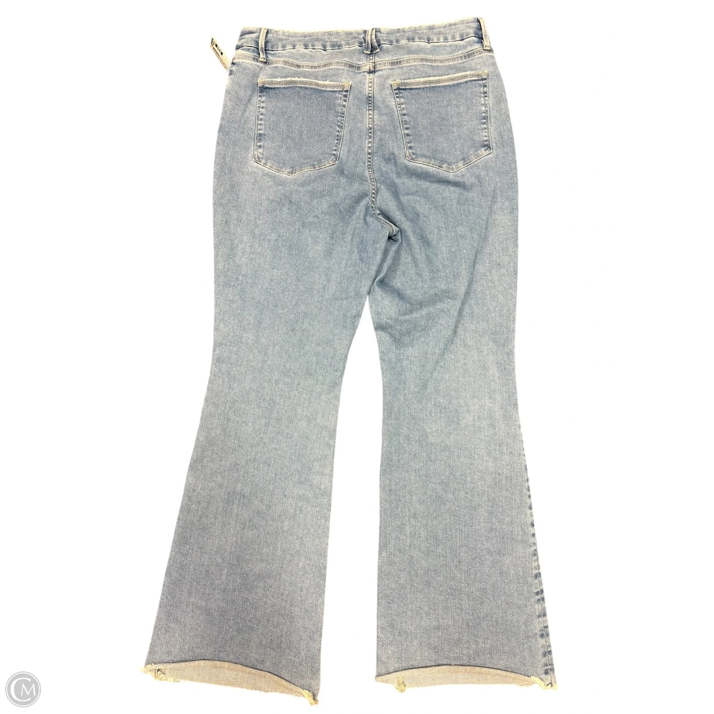 Jeans Flared By Good American In Blue Denim, Size: 18