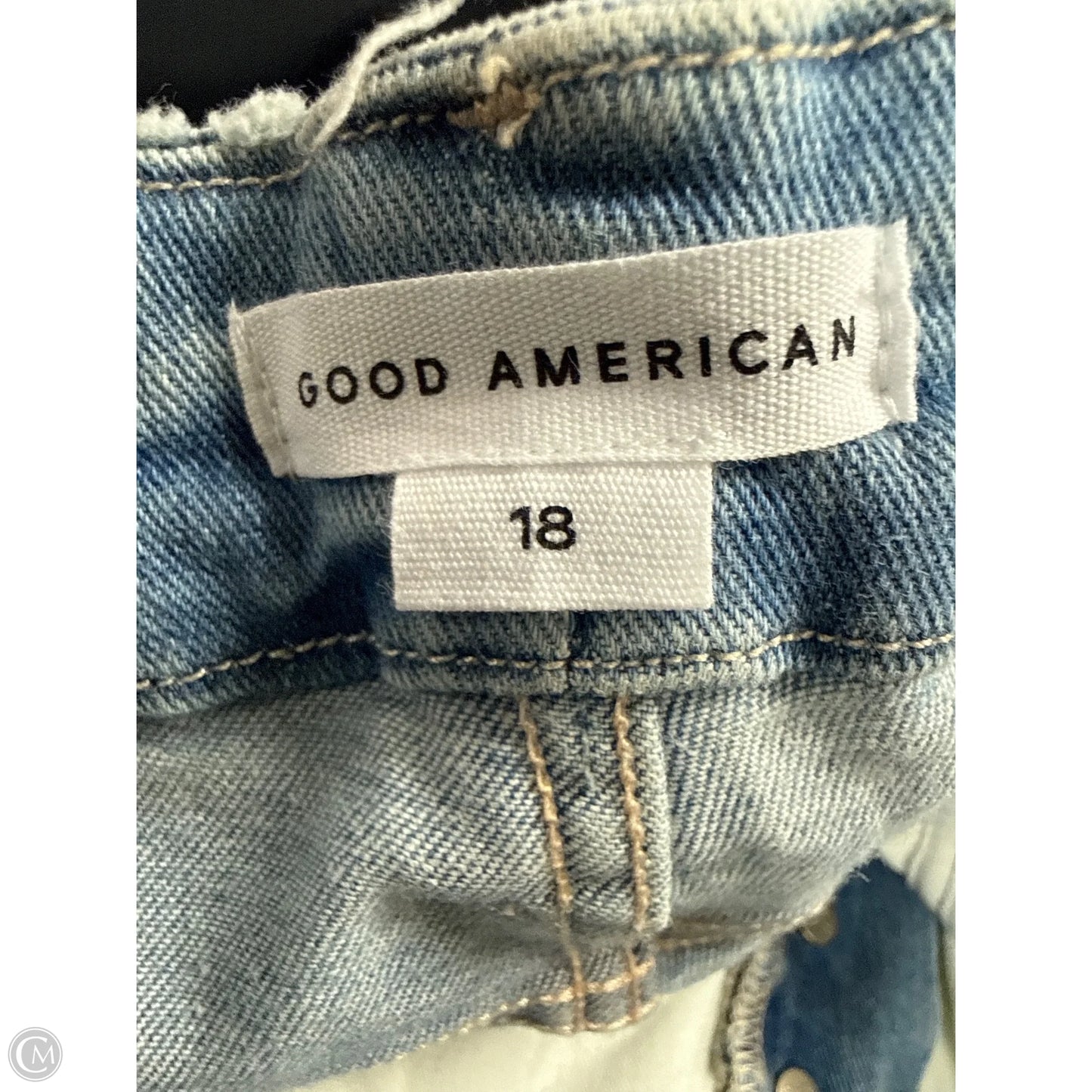 Jeans Flared By Good American In Blue Denim, Size: 18