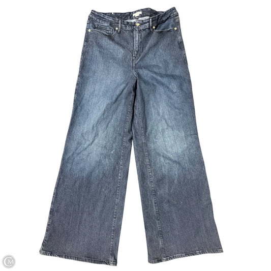 Jeans Wide Leg By Good American In Blue Denim, Size: 16