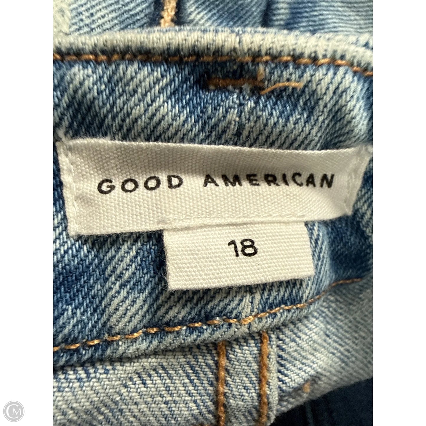 Jeans Straight By Good American In Blue Denim, Size: 18