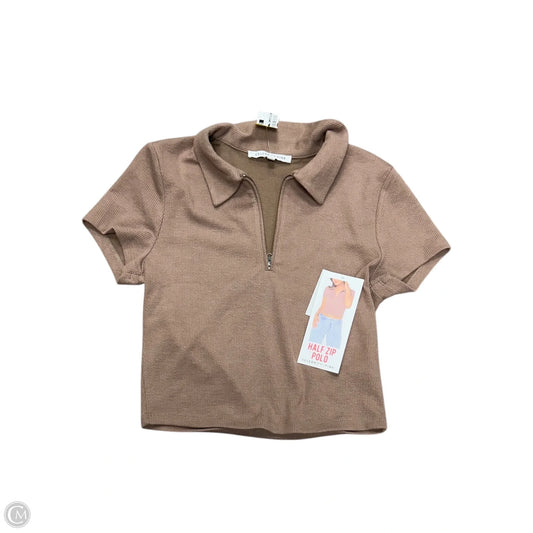Top Short Sleeve By Celebrity Pink In Brown, Size: L